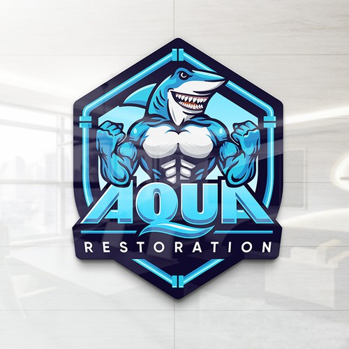 Emblem brand with the title 'sharq aqua'