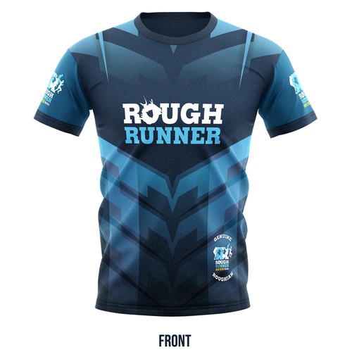 Blue t-shirt with the title 'Rough Runner Sublimation Jersey'