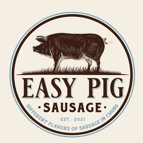 Sausage logo with the title 'easy pig'