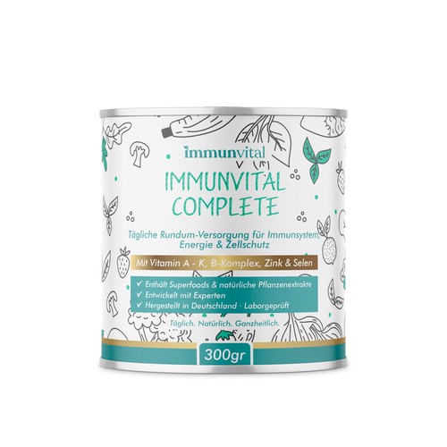 Vitamin label with the title 'Label vitamin'