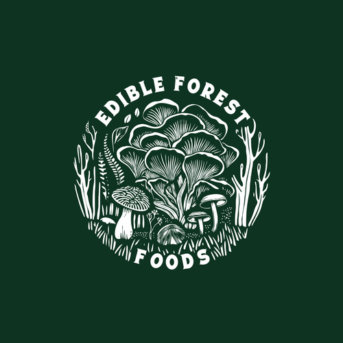 Mushroom logo with the title 'Gourmet Mushroom Company Logotype Design'