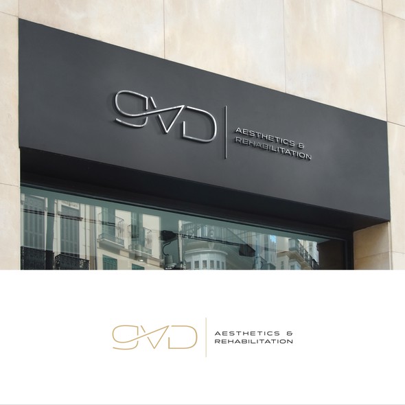 Sophisticated logo with the title 'Modern and Striking logo design for GV Dental Aesthetics and Rehabilitation'