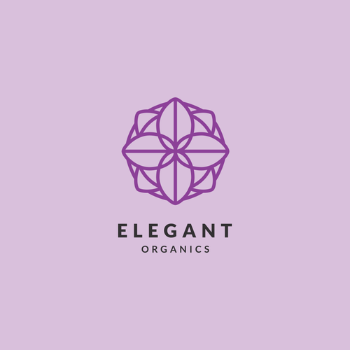 Floral brand with the title 'Elegant Organics – logotype'