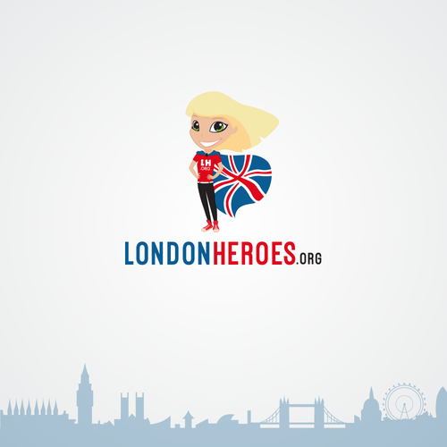 London logo with the title 'Character of a London hero as a logo for londonheroes.org '