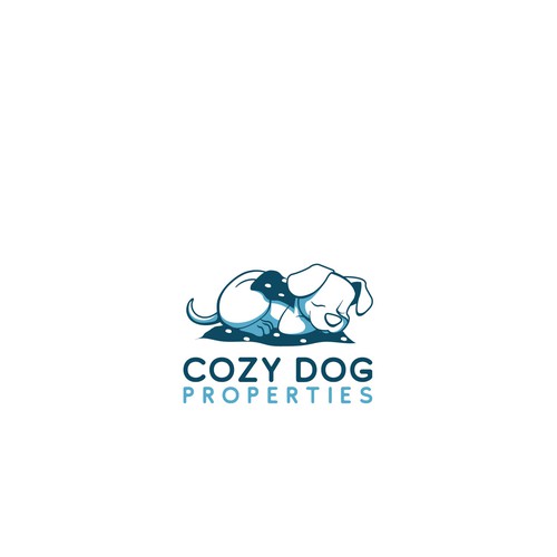 Cozy logo with the title 'Hand draw dog'