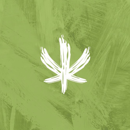 Brush stroke logo with the title 'Abstract Logo Design for Cannavas, art inspired by Cannabis'