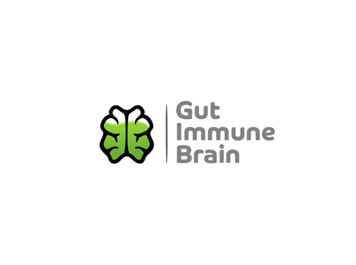 Thinking logo with the title 'Create a scientific logo design for a health care company, treatment of gut, immune, and brain'