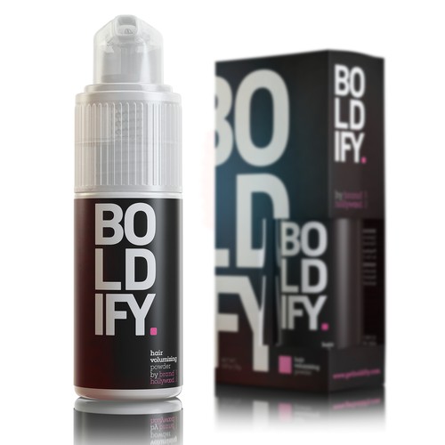 3D rendering design with the title 'Volumizing Hair Powder'