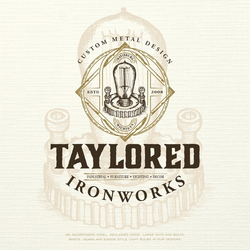 Old-school design with the title 'Taylored logo design'
