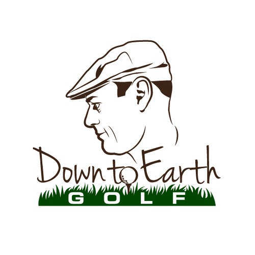 Face mask logo with the title 'Brush Stroke Style Golf Logo'