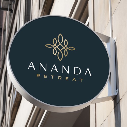 Hotel logo with the title 'Logo design for Ananda Retreat'
