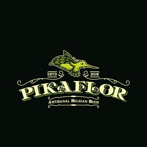 Funny logo with the title 'Pikaflor'