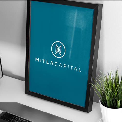 Futuristic logo with the title 'Logo design for Mitla Capital'