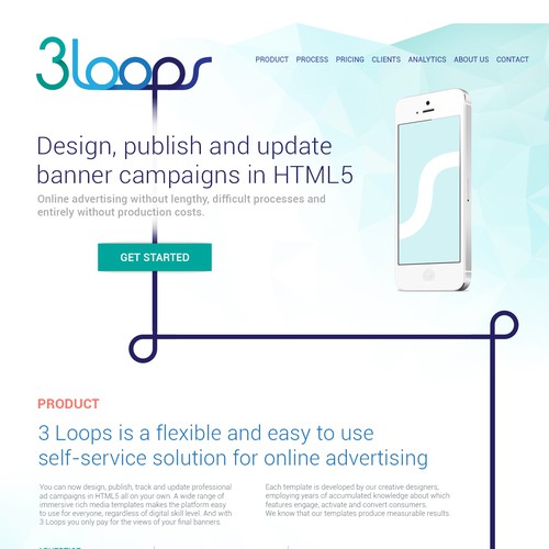 HTML website with the title 'Landing page desing'