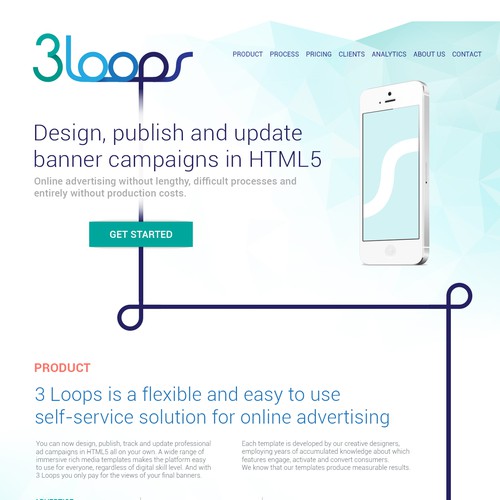 Banner website with the title 'Landing page desing'
