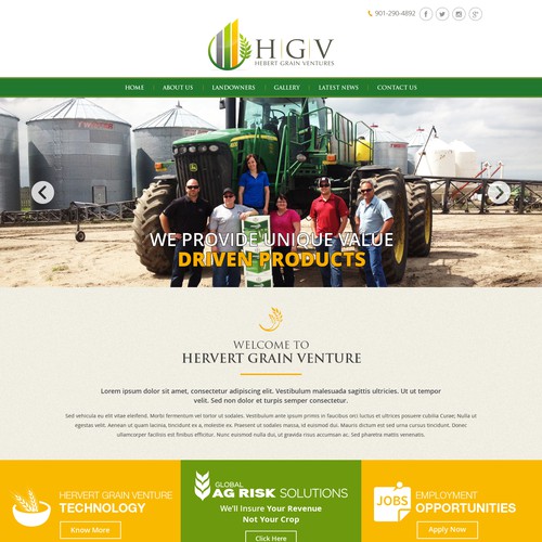 Agriculture website with the title 'Agriculture Industries Web Design'