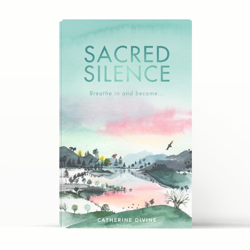 Yoga book cover with the title 'Inspire people to sit and enjoy silence'