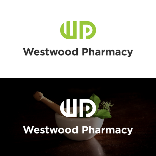 Pharmacy brand with the title 'Westwood pharmacy logo'