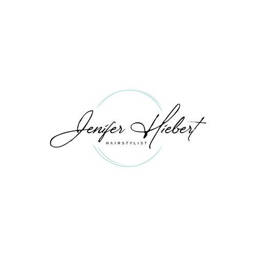 Handwritten brand with the title 'Jenifer Hiebert Hairstylist Logo'