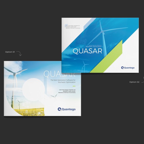 Flowchart design with the title 'Quasar Brochure'