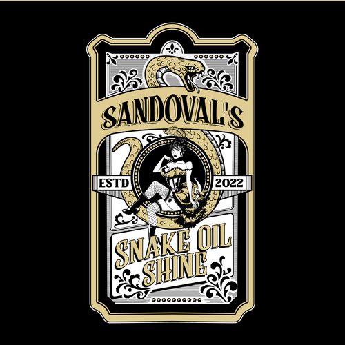 Snake logo with the title 'Snake Oil Shine Logo'