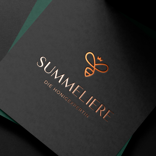 Honey bee logo with the title 'Luxury Honey Brand in Switzerland'