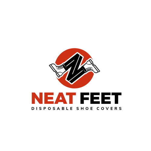 Sneaker logo with the title 'Logo concept for disposable shoe covers'