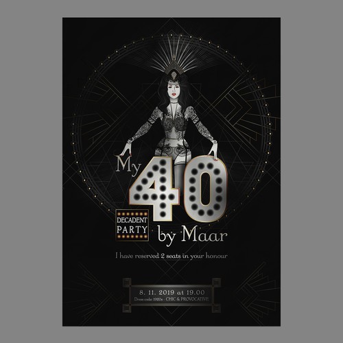 Art Nouveau design with the title 'Decadent 1920s Cabaret Poster'