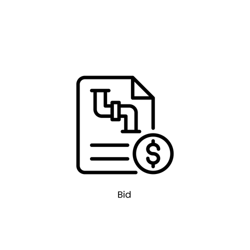 Pictogram design with the title 'Bid Icon for Harrison Publishing House Web Site'