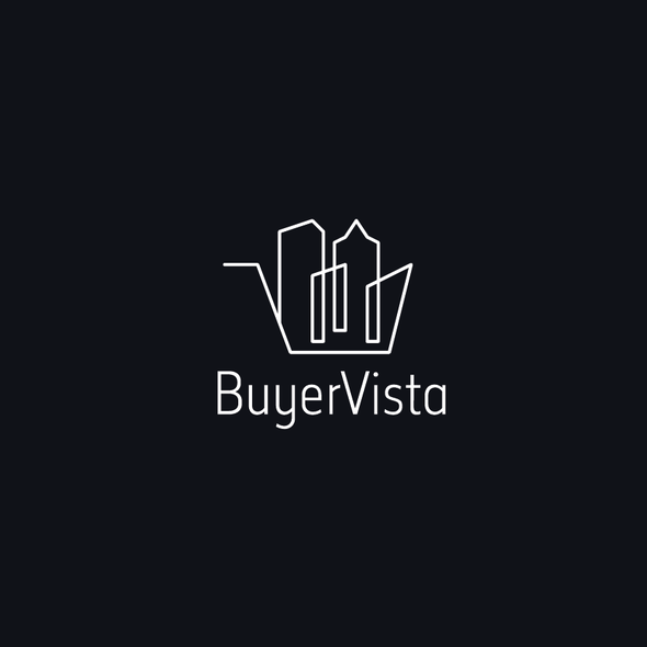 Shopping cart design with the title 'BuyerVista Logo'