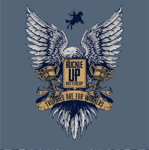 Eagle t-shirt with the title 'Button Up Buttercup'