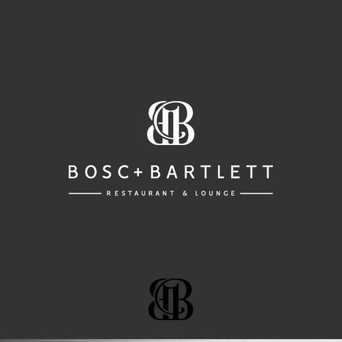 Lounge design with the title 'Bosc + Bartlett - Restaurant & Lounge'