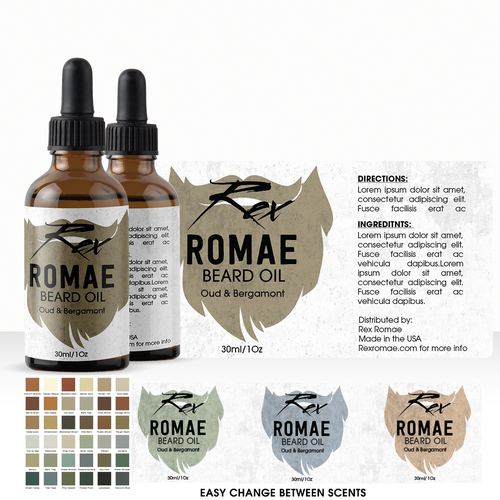 Beard design with the title 'Beard Oil'