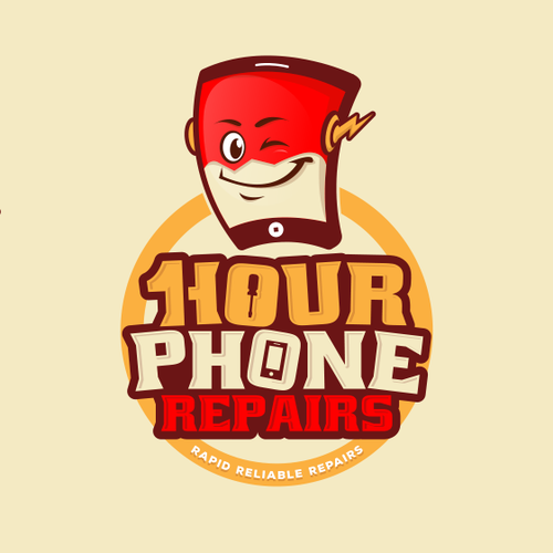 Smartphone logo with the title '1 Hour Phone Repairs'