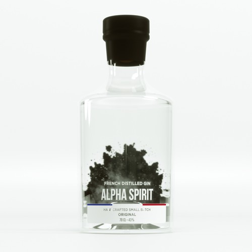 Simple label with the title 'ALPHA GIN LABEL'
