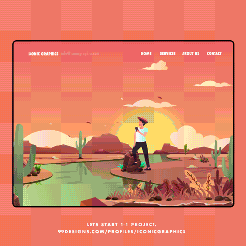 Agency design with the title 'Animated Website Illustration for Agency'