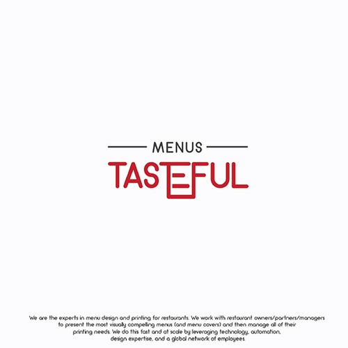 Menu logo with the title 'tasteful menu'