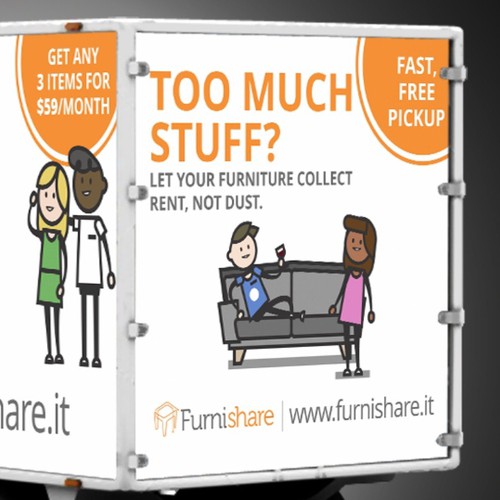 Wrapping design with the title 'Truck wrapping design for Furnishare'