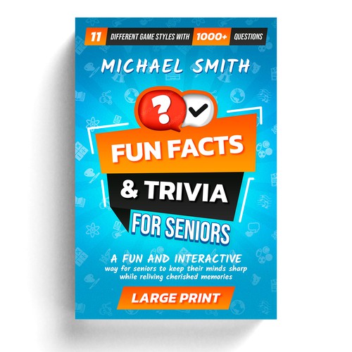 Pop art design with the title 'Book Cover Design for Trivia and Brain Games'