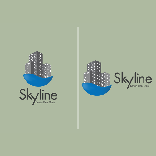 Digital art logo with the title 'Logotipo Skyline'