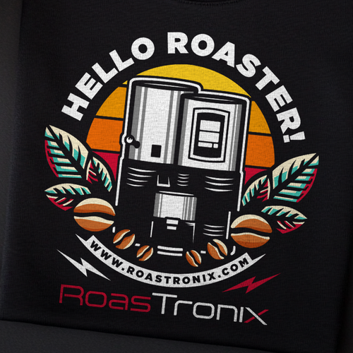 Coffee t-shirt with the title 'RoasTronix T-shirt Design '