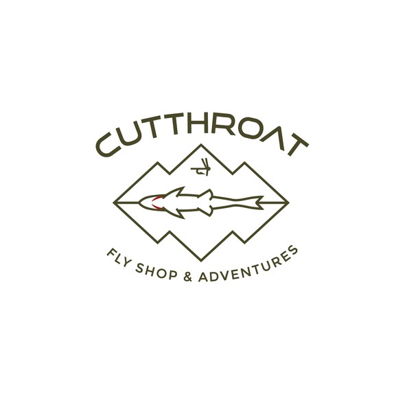 Adventure logo with the title 'Logo for Cutthroat Fly Shop'