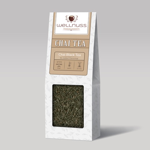 Tea packaging with the title 'Design for tea box'
