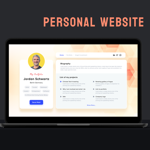 Application website with the title 'Portfolio Website'