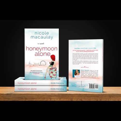 Chick lit book cover with the title 'Book cover for "Honeymoon Alone"'