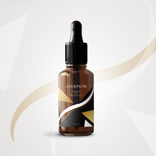 Creative label with the title 'Rizinus-Organic Oil'