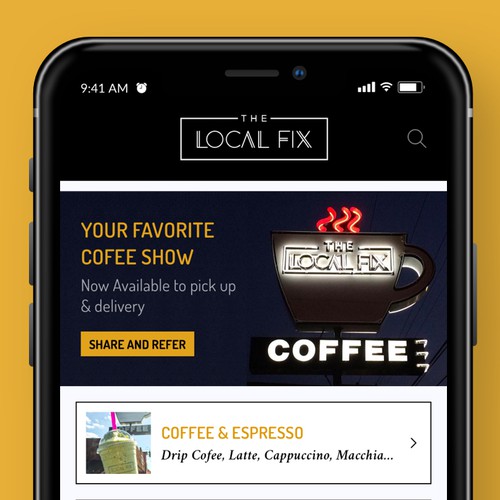 Coupon design with the title 'Food Order app'