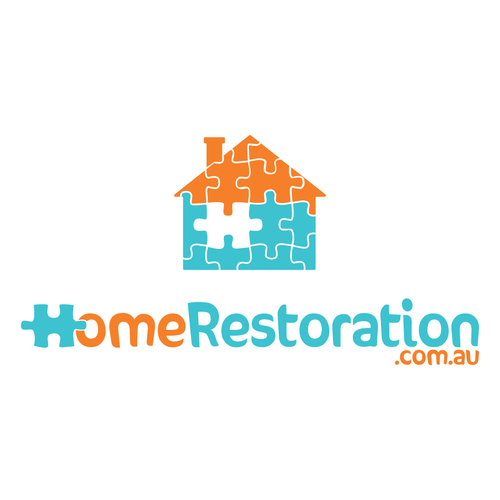 Puzzle logo with the title 'Create the next logo for HomeRestoration.com.au'