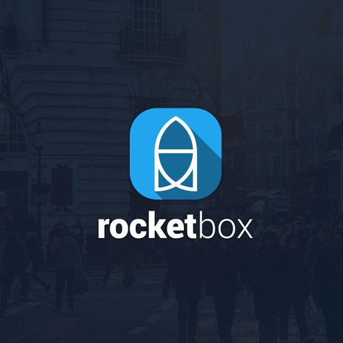 Rocket logo with the title 'Logo design'
