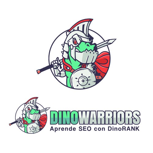 Knight design with the title 'DinoWarriors'